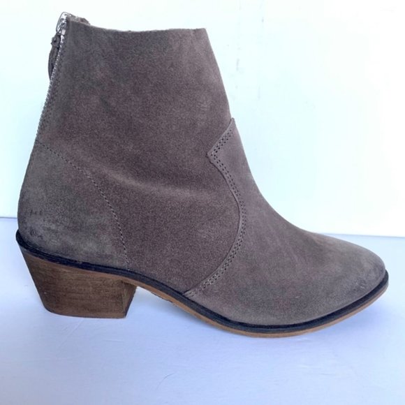 rebels Shoes - Rebels Taupe Suede Molly Western Style Ankle Boots